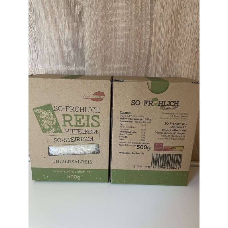 So Fröhlich Mittelkorn Reis 500g
