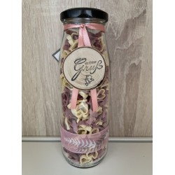 Herzerl rot-weiß in der Flasche