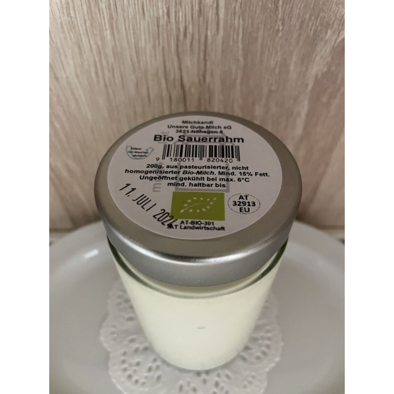 Bio Sauerrahm min. 15% 0,2L inkl. Pfand